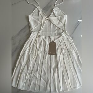 Meshki Kendra Rib Knit Mini Dress - White